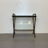 Mahogany side table & magazine holder from 1950'