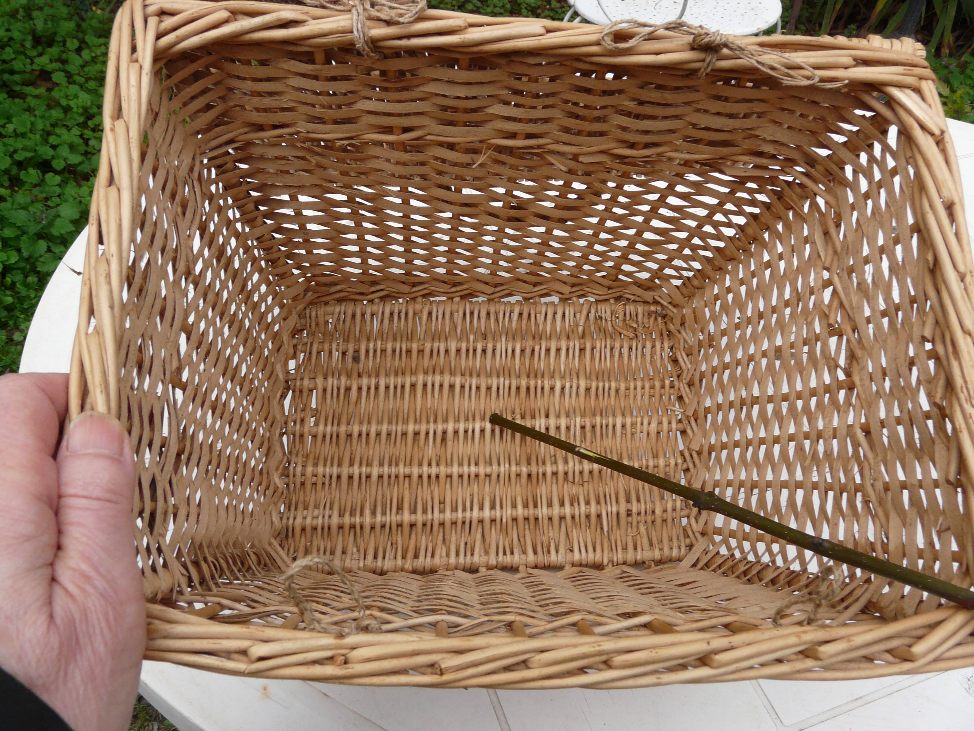 Vintage wicker basket for poultry rabbit