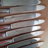 12 dixi knives in silver metal, filet model