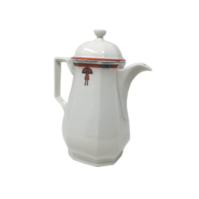 Art deco white coffee and tea set, 1930s, set of 12