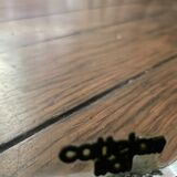 Vintage coffee table Italian design curved glass and travertine