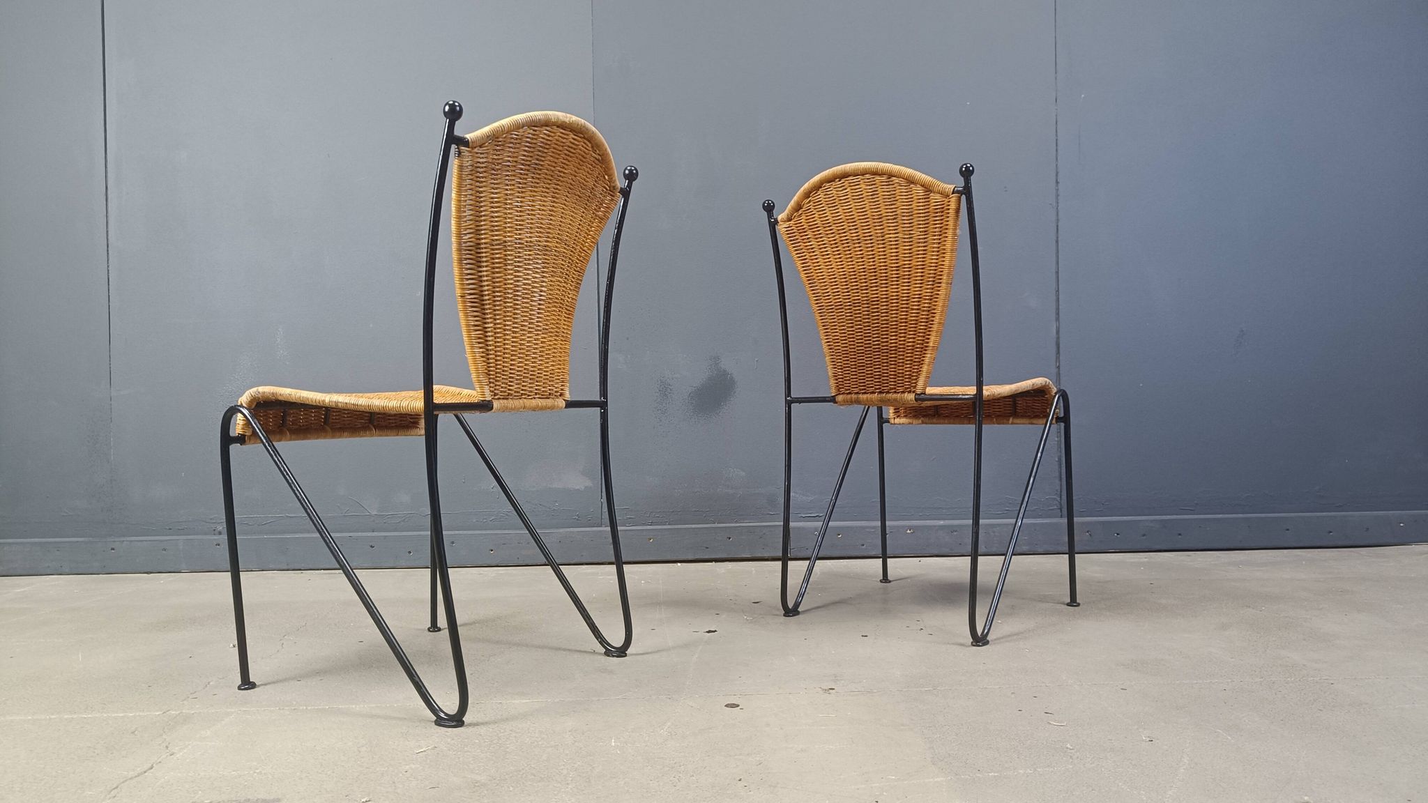 Wicker Chairs by Frederick Weinberg, 1960s, Set of 6