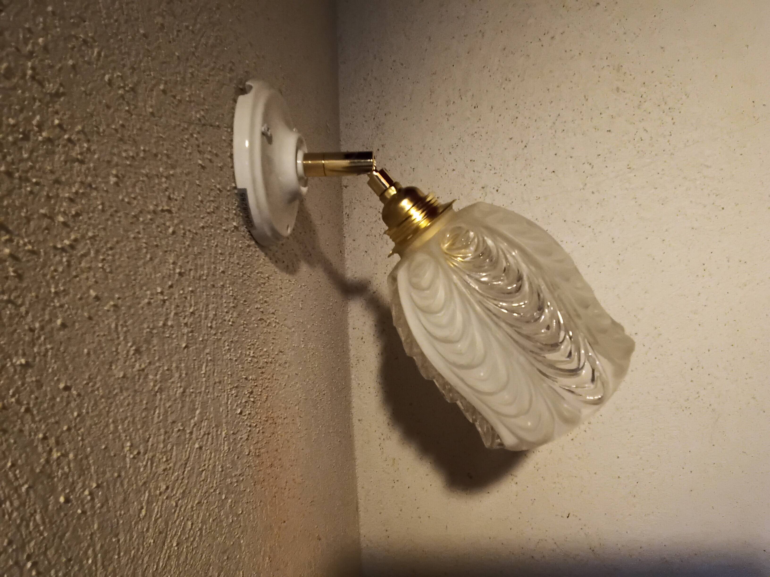 Vintage molded glass wall light