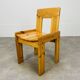 4 brutalist chairs by Silvio Coppola for Roche Bobois, solid pine