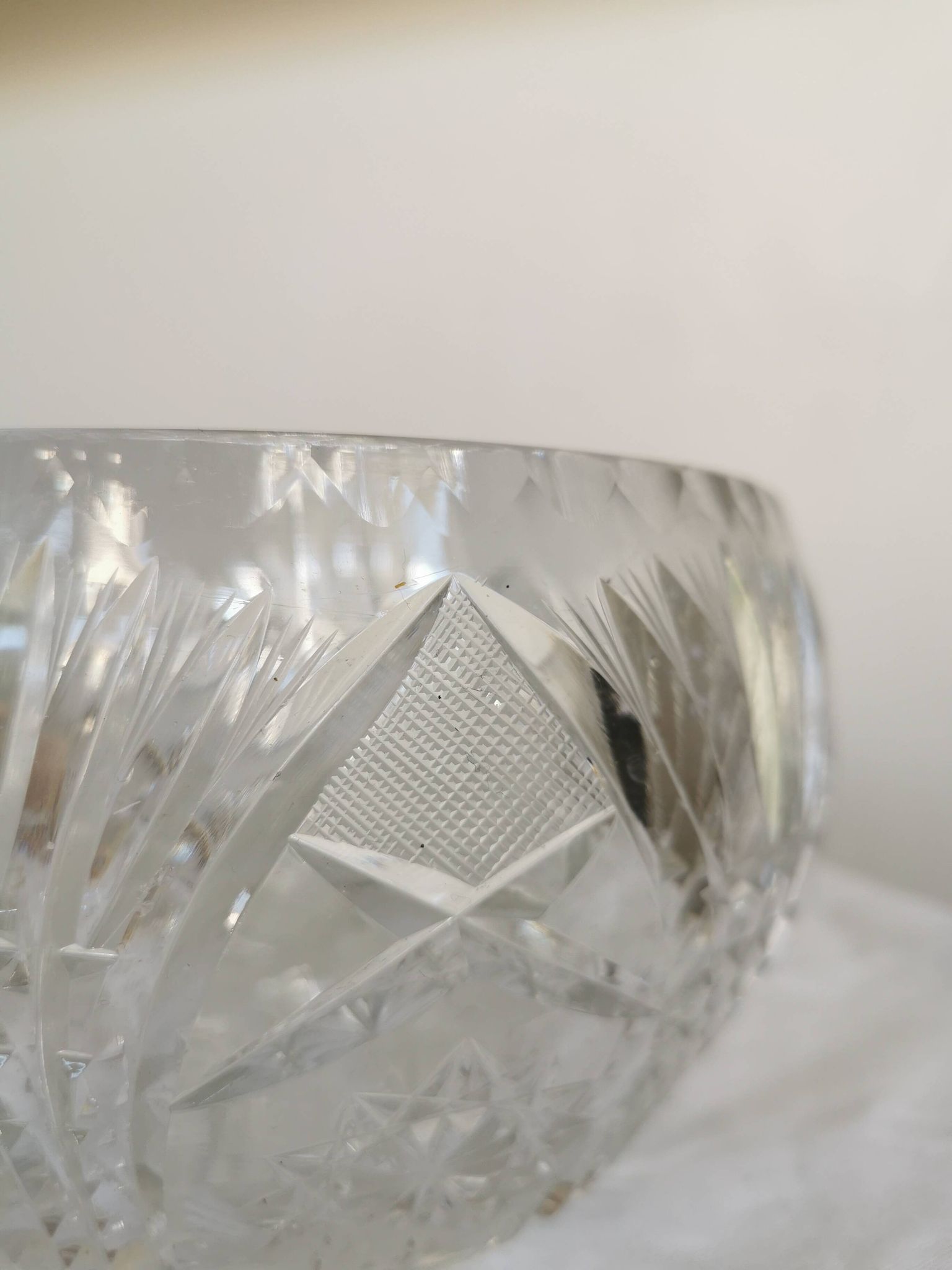 Vintage 1970s Lead Crystal Bowl: Bohemian Table Centerpiece