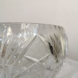 Bol en cristal de plomb vintage des années 1970 : pièce maîtresse de table bohémienne