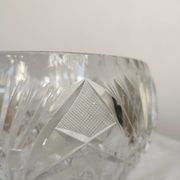 Vintage 1970s Lead Crystal Bowl: Bohemian Table Centerpiece