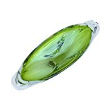 Green glass bowl, designed by J. Broz, Skrdlovice, Czechoslovakia, 1960s.