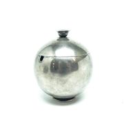 Mid-century modern sugar bowl, silver-plated brass, HEFRA, Poland, 1960s