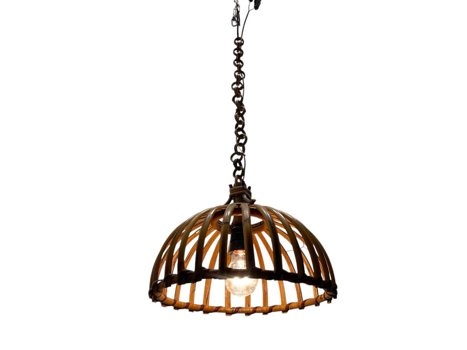 Handcrafted  Rattan Light Pendant 1960’s