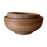 Set of 2 oak bowls