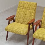 Paire de fauteuils Jaune par Jaroslav Smidek pour Ton (Thonet) Expo 58