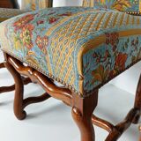 Beech Os De Mouton tapestry chairs (set of 6)