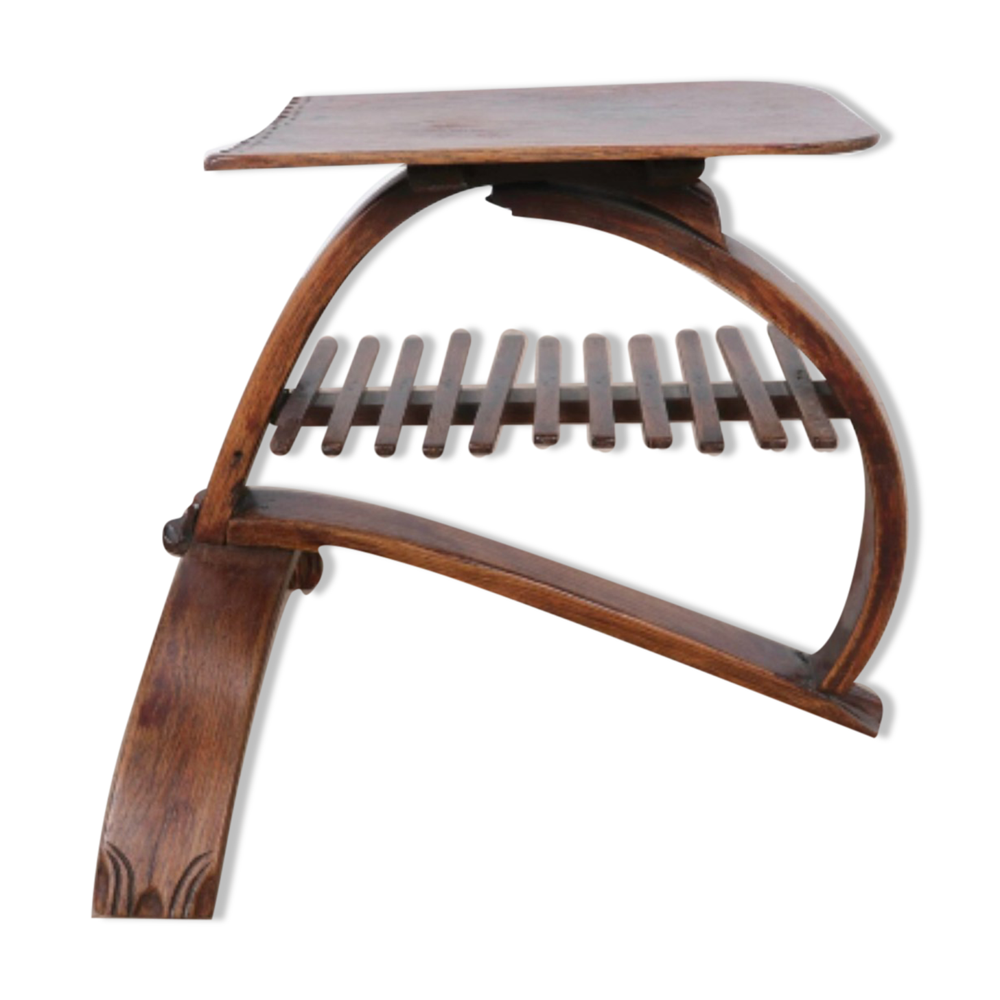 Antique Art Nouveau Jugendstil curved and bent shoe stool, ca 1895