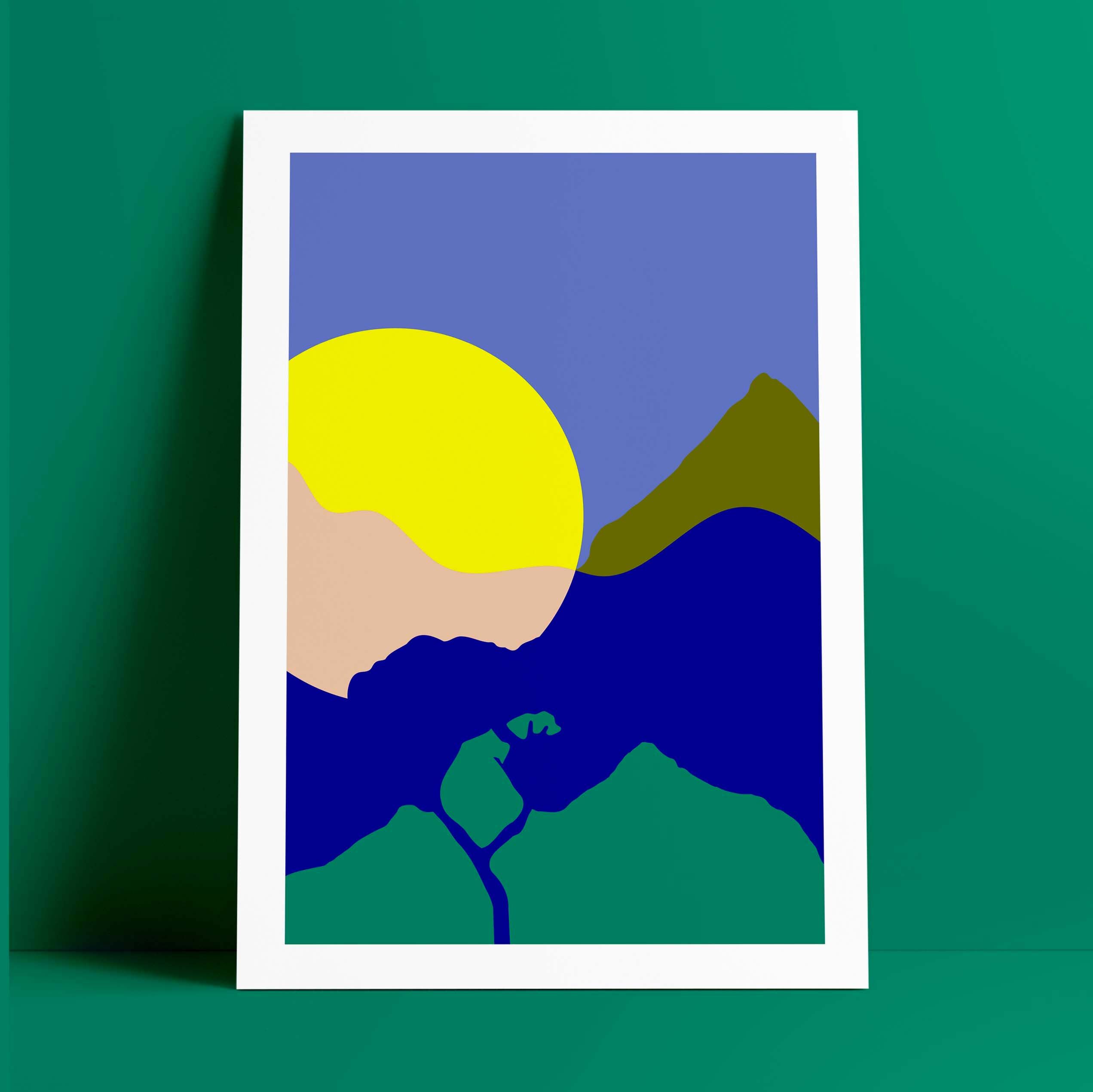 Poster a4, round sun tree 2