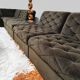 Canapé modulable vintage Laauser en velours matelassé marron