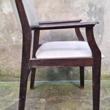Fauteuil en bois et skaï