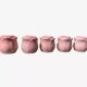 Set of pink flower ceramic candle holders