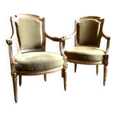 Pair of convertible armchairs Louis XVI.18th century
