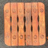 Pair of vintage folding wooden stools from Tyrol mountain