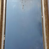 Large mirror with gold and silver pediment 71x115cm