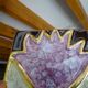 Mithé Espelt jewelry box 1960 - Ceramic and wood peony flower and gold decoration