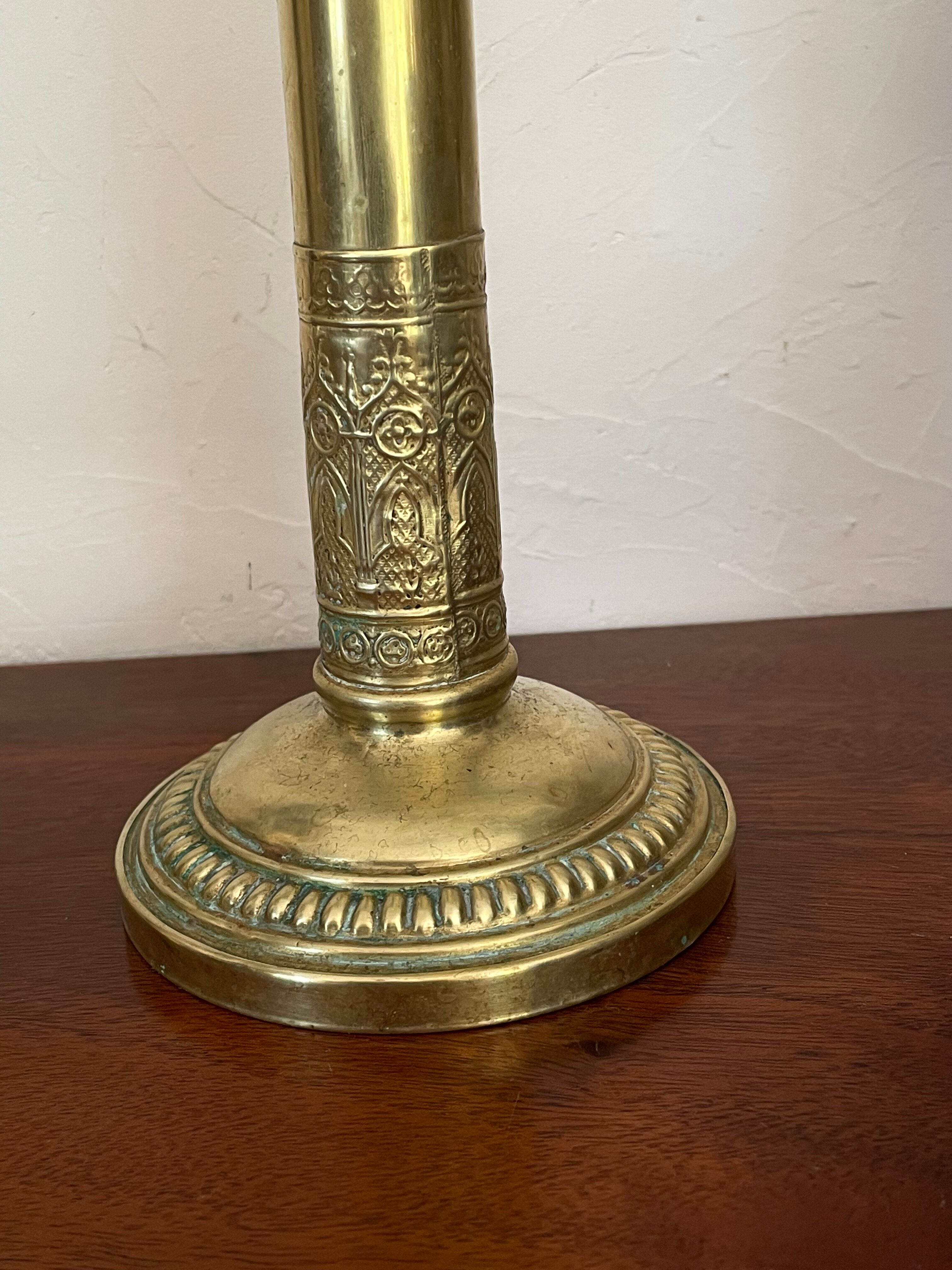 Pair of brass candle holders