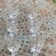 6 large antique wine glasses, chiseled floral pattern,