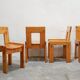 Vintage stretch dining table and 4 chairs by S. Coppola for Roche Bobois