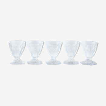 Series of 5 baccarat bourbon-style crystal port glasses