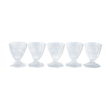 Series of 5 baccarat bourbon-style crystal port glasses