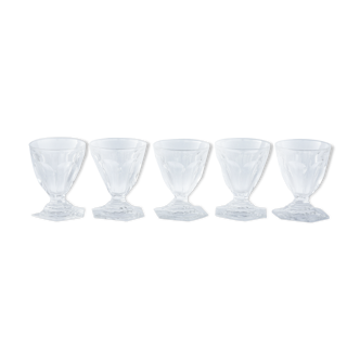 Series of 5 baccarat bourbon-style crystal port glasses