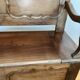 Bench / antique oak chest, closed Breton bed panels - North Finistère