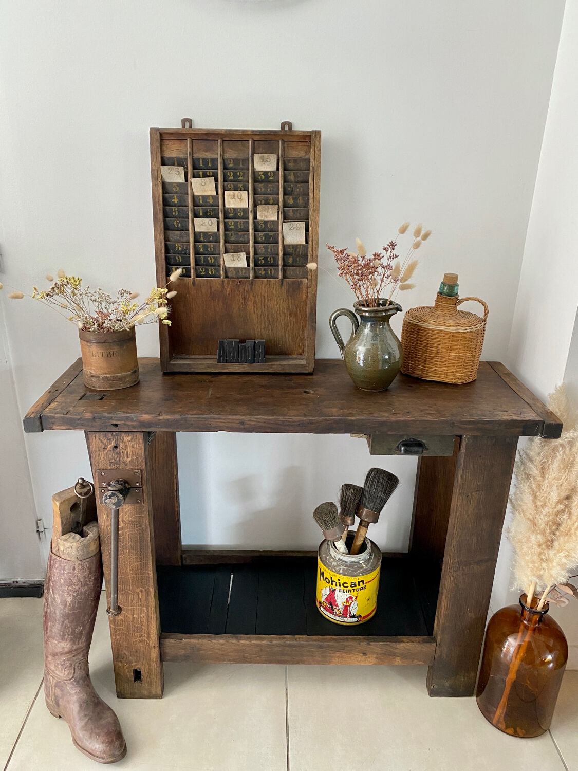 Old wooden workbench