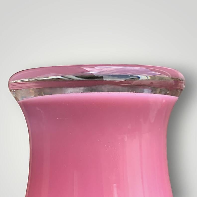 Antique pink opaline vase made in Italy - 1960s