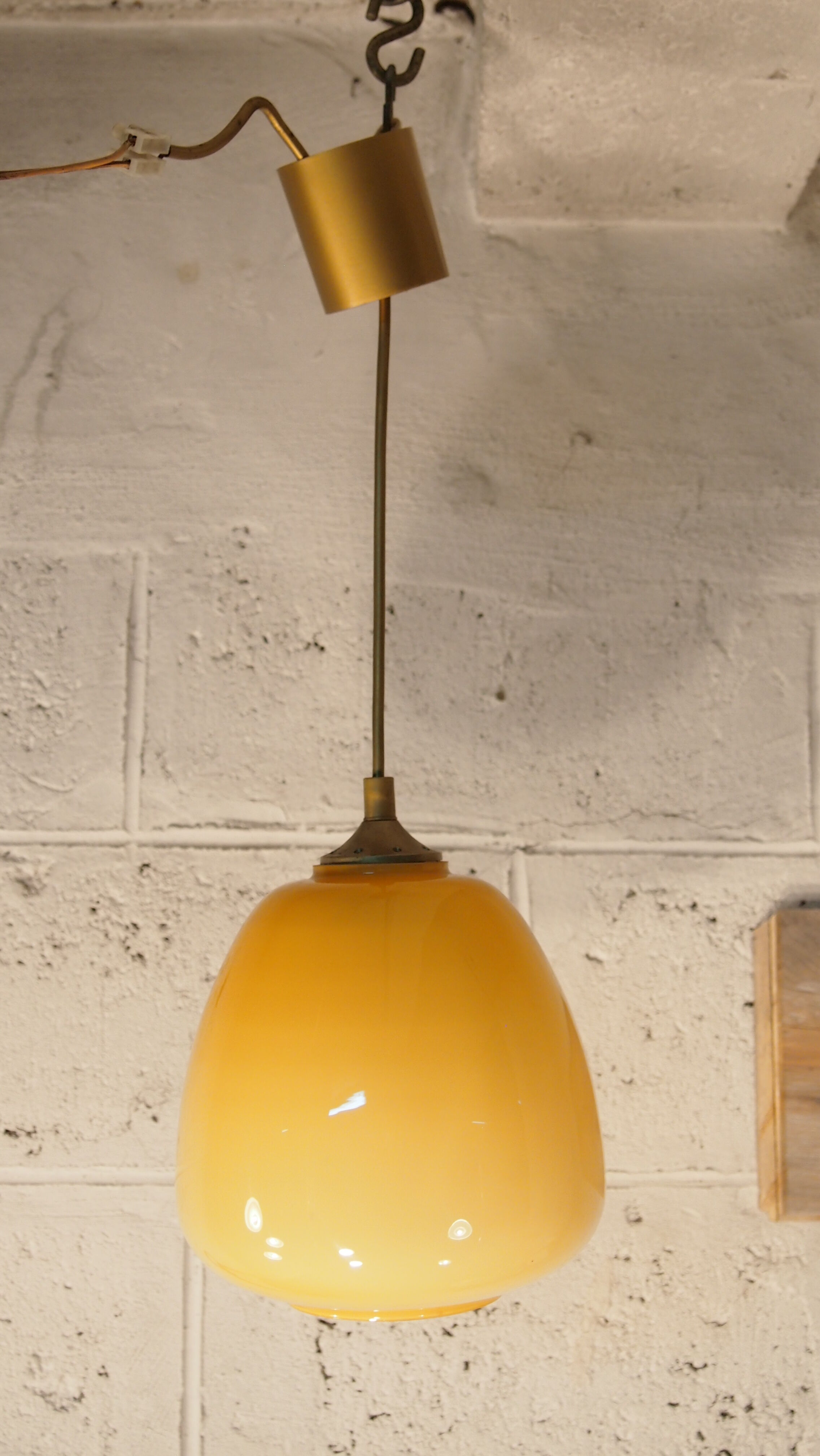 Suspension de Venini en verre couleur ambre