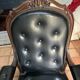 Voltaire armchair in black leather