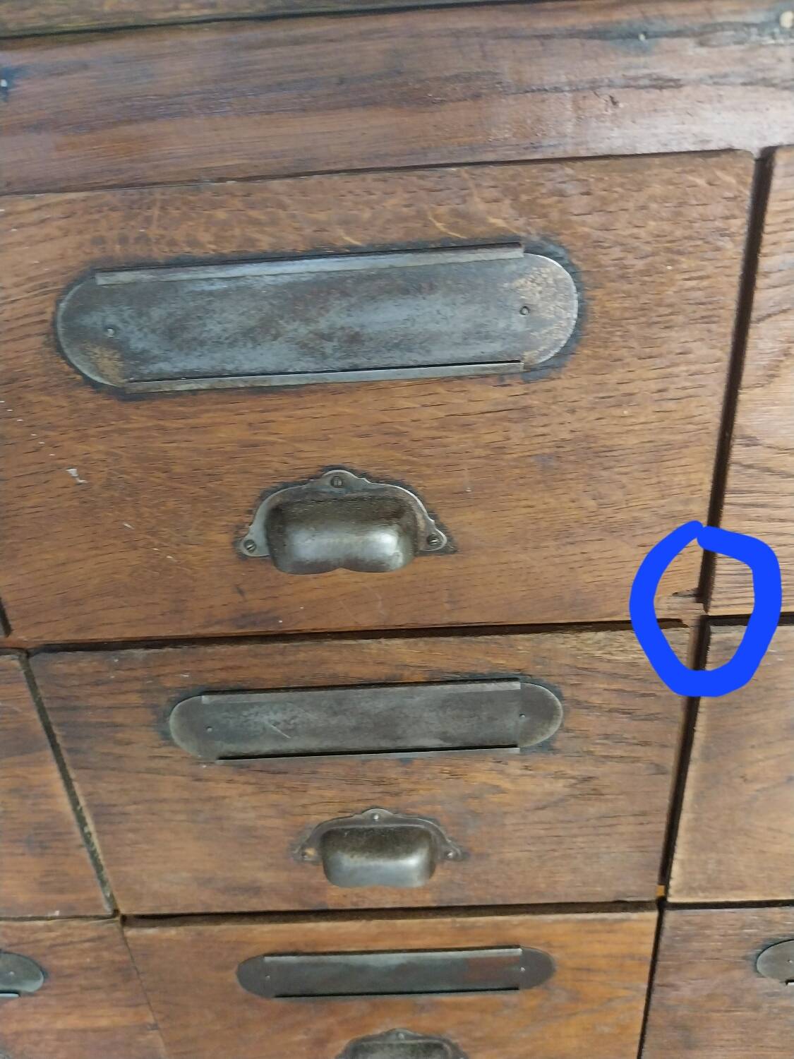 Wooden trade furniture with 36 drawers