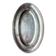 Oval silver-plated metal dish engraved "Restaurant Piccardi"