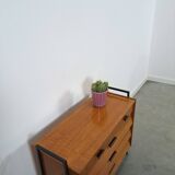 Teak schoenenkast met zwart metalen poten, nr. 2