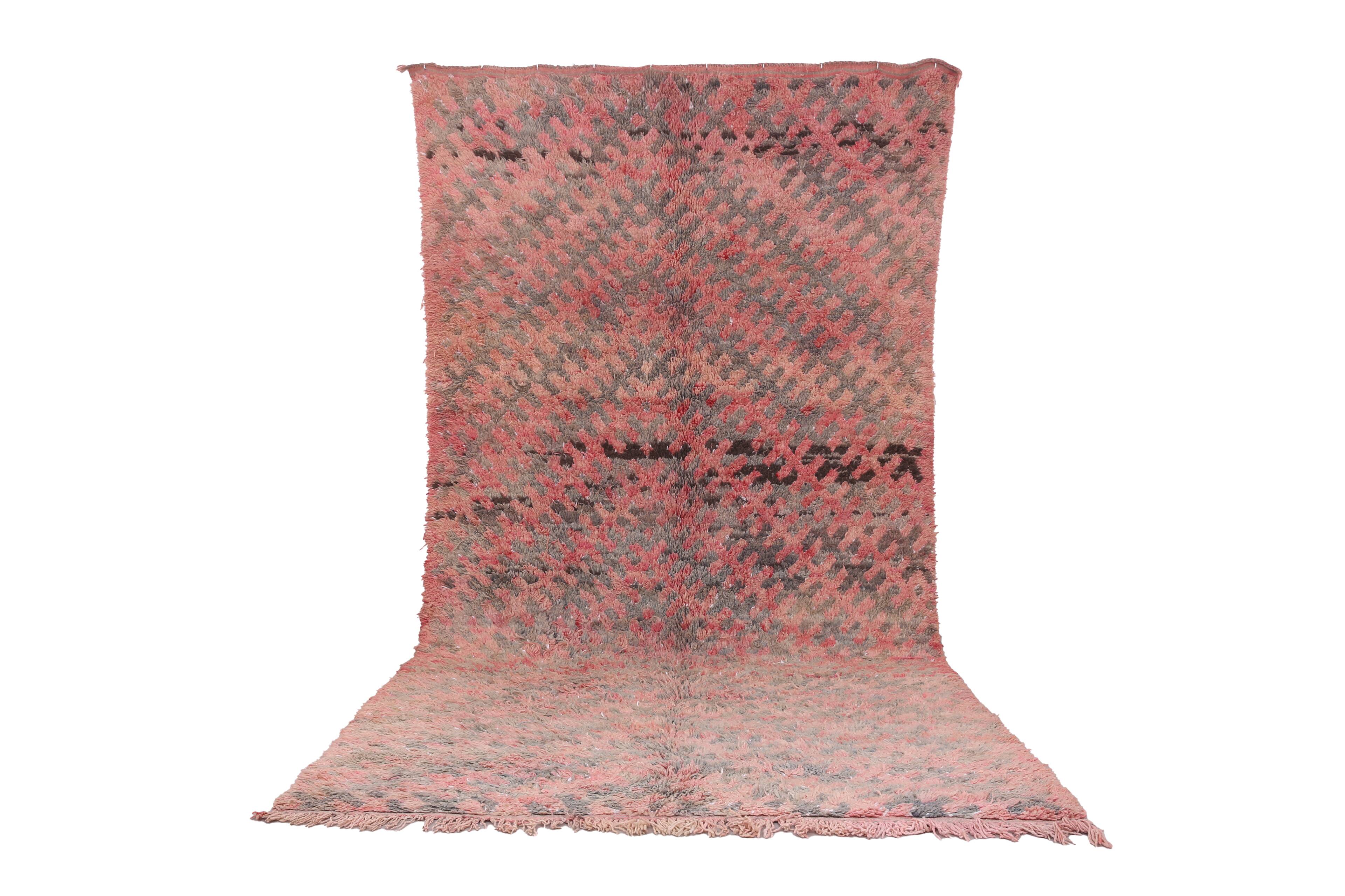Pink Vintage Moroccan Rug 180 x 360 - Berber Wool Rug - Handmade Rug Boho