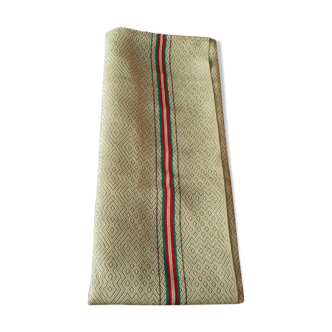 Torchon dish linen old chevrons red stripes red yellow green