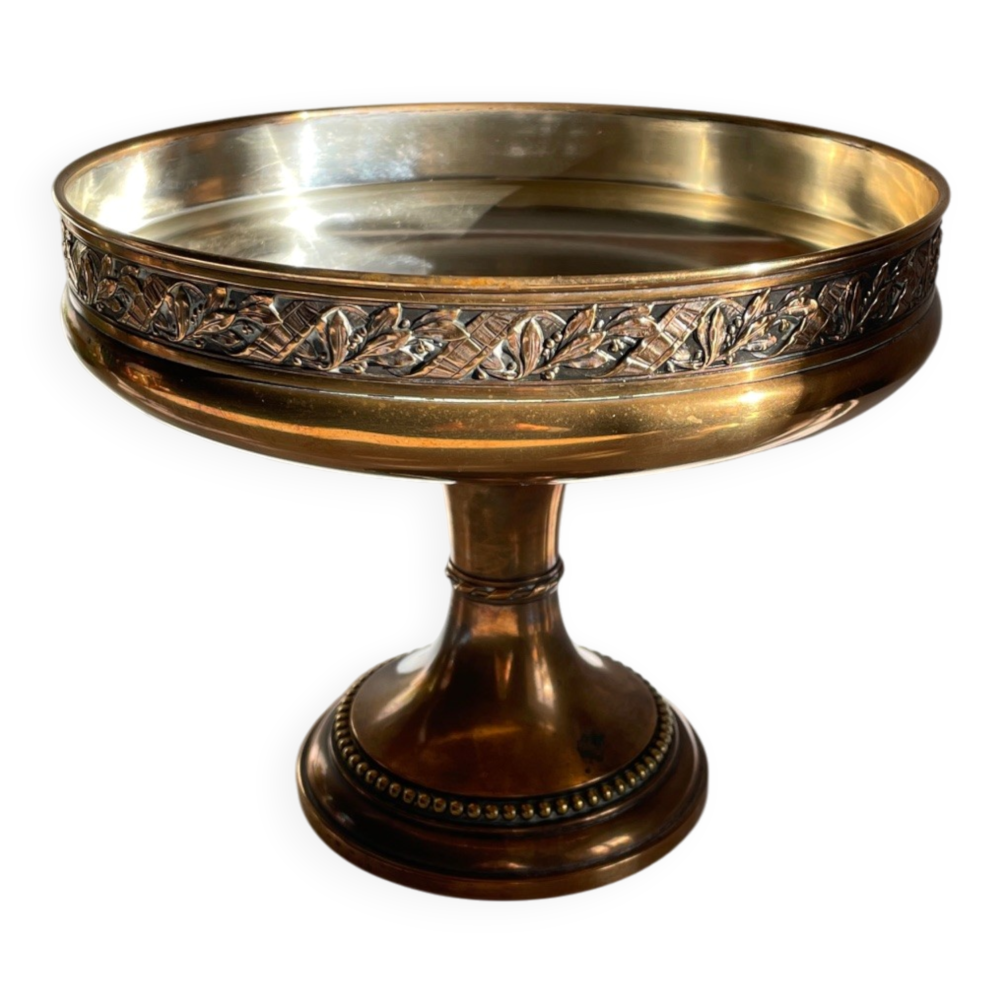 Silver Bronze Metal Fruit Bowl