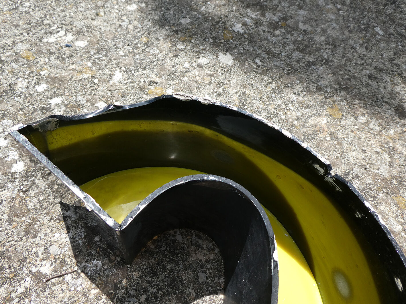 Letter C of yellow and black industrial sign