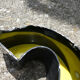 Letter C of yellow and black industrial sign