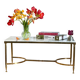 French neoclassical coffee table in brass and marble, circa 1960-70.