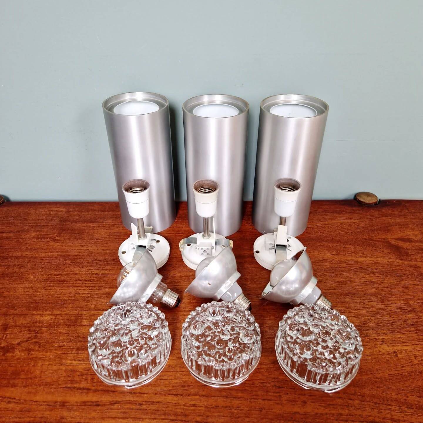 Set of 3 Space Age ceiling lights, Staff Leuchten, 1970