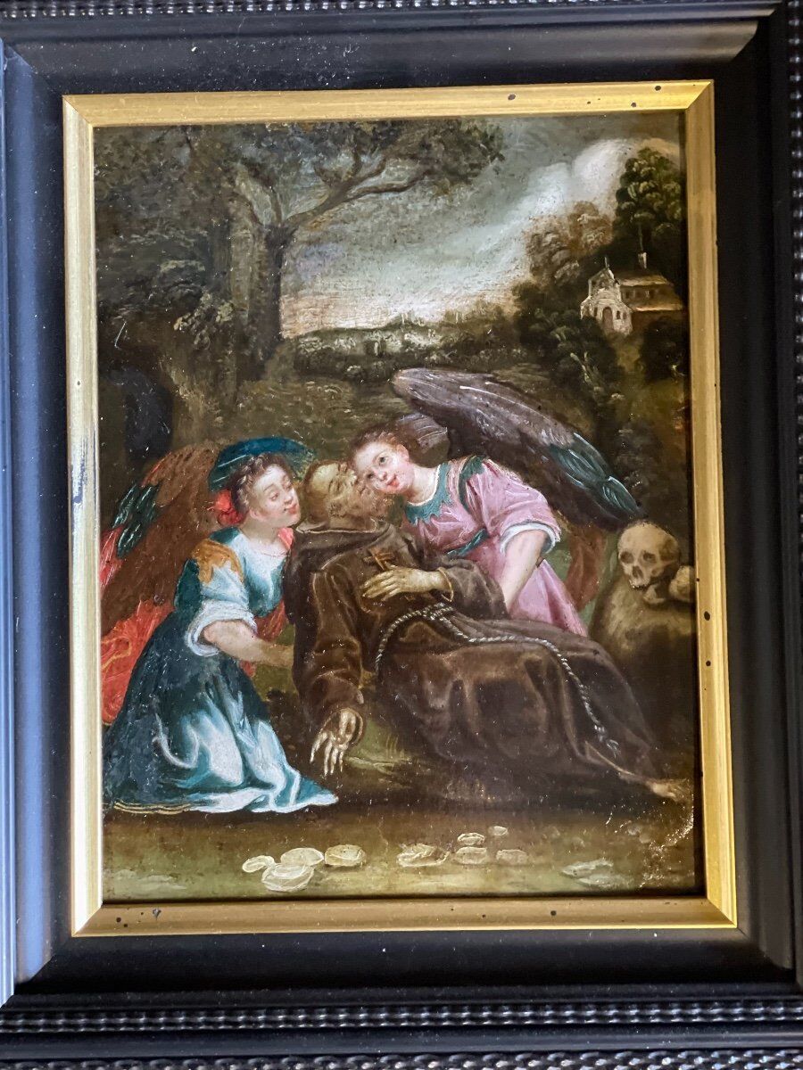 Ecstasy of Saint Francis of Assisi, oil on copper, 17th century