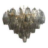Grey”poliedri” murano glass chandelier d55