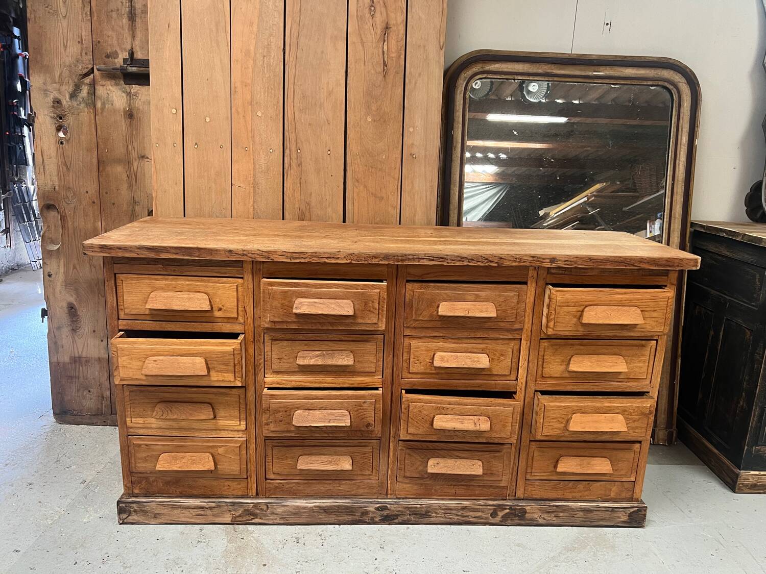 Antique haberdashery cabinet in oak